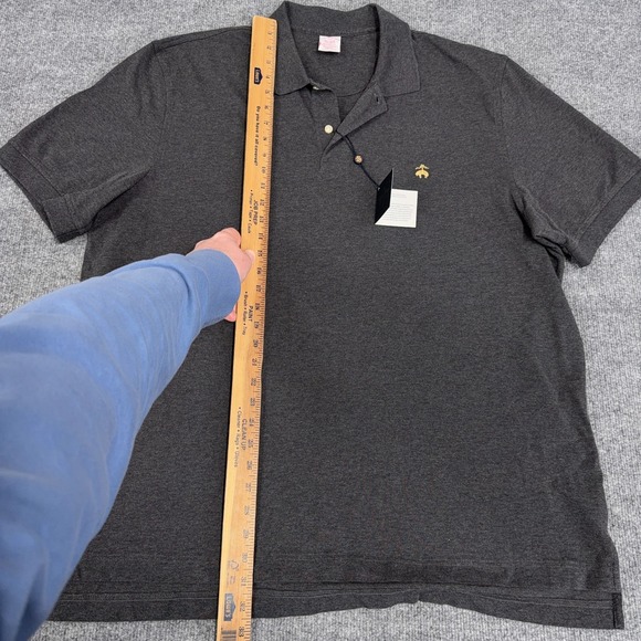 Brooks Brother Polo Shirt Mens 2XL Gray Supima Cotton Performance Original Fit - Picture 5 of 8